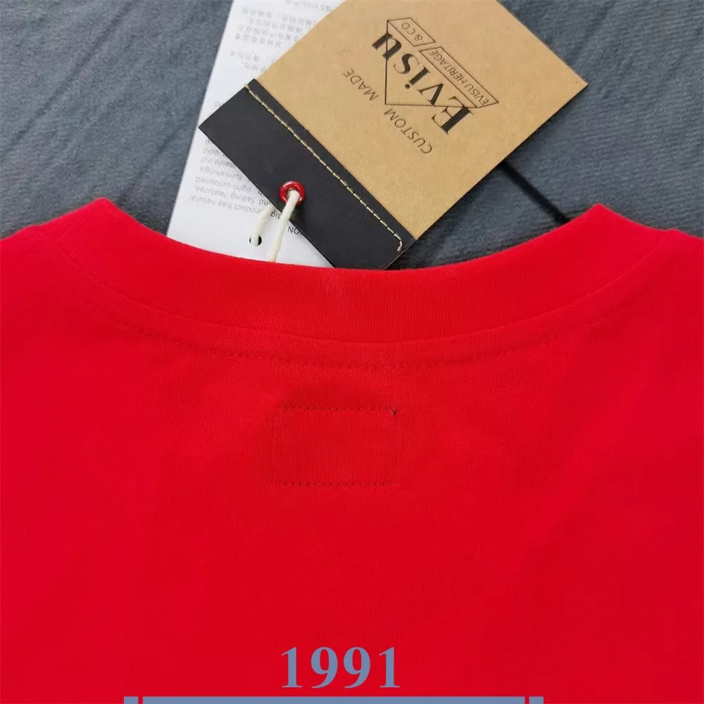 Evisu 2025New Arrival T ⚠ Quality⚠ Same Style T 。 ，Black S-XXL，White S-XXL，Gray M-XXL，Red S-XXL， Red M-XXL
